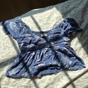 Hollister Blue Floral Top